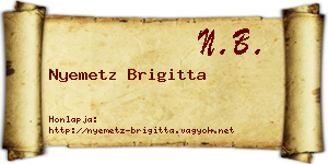 Nyemetz Brigitta névjegykártya